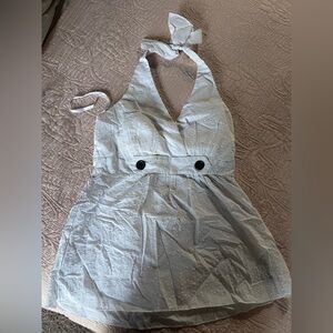 BCX White Eyelet Halter shirt